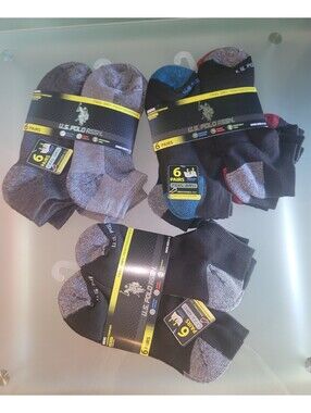 U.S. Polo Assn Mens Low Cut Performance Socks 18 Pairs Size 6-12 NWT